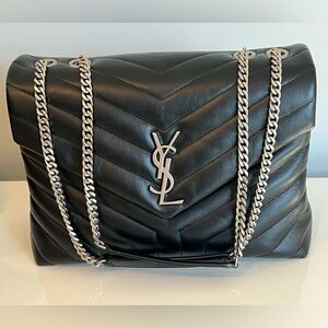 YSL LouLou Medium Black Shoulder Bag. Authentic